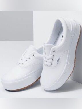 Vans Era Stacked White Leather Platform Sneakers